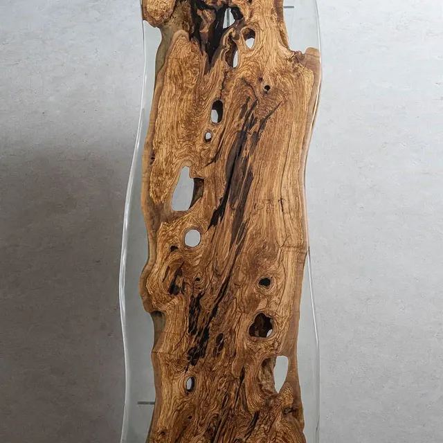 Plateau de table epoxy Azergues, résine transparente — plateaux epoxy