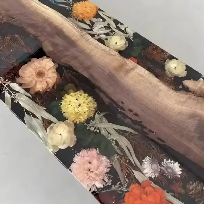 Plateau de table epoxy Bienne, résine noire, vue 2 sur 2