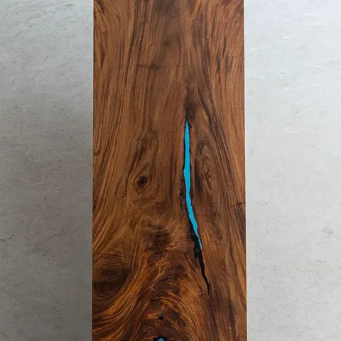 Plateau de table epoxy Chéran, résine verte — plateaux epoxy