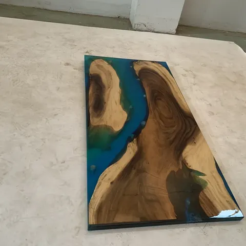 Plateau de table epoxy Lauter, résine bleue — plateaux epoxy