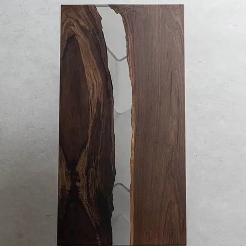 Plateau de table epoxy Roya, résine transparente — plateaux epoxy
