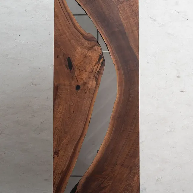 Plateau de table rivière Aigues, résine transparente — plateaux epoxy