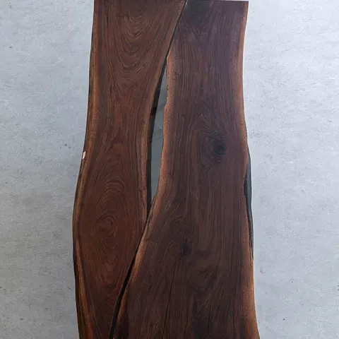 Plateau de table rivière Buëch, résine transparente — plateaux epoxy
