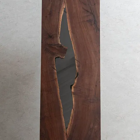 Plateau de table rivière Durance, résine transparente — plateaux epoxy