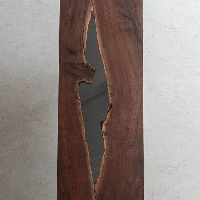 Plateau de table rivière Durance, résine transparente — plateaux epoxy