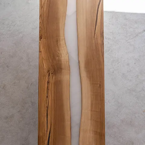 Plateau de table rivière Ognon, résine transparente — plateaux epoxy