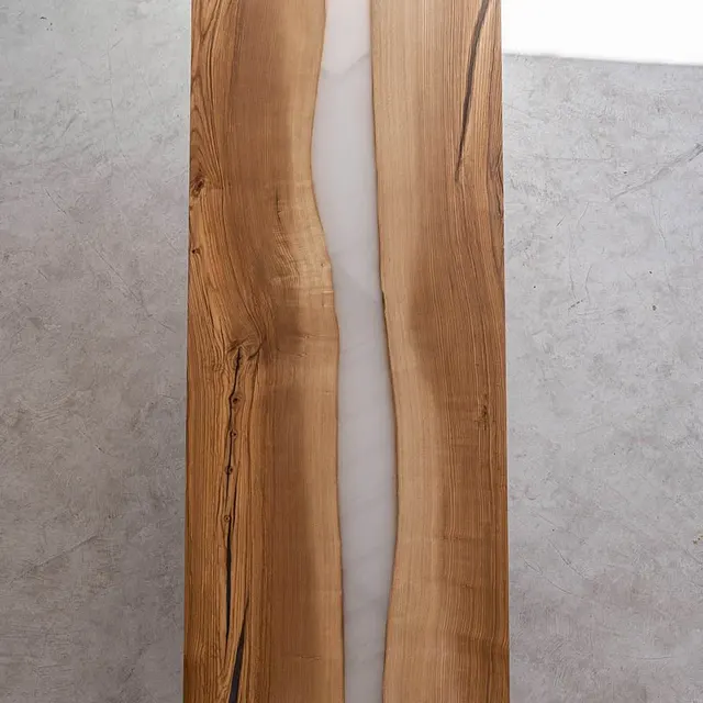 Plateau de table rivière Ognon, résine transparente — plateaux epoxy