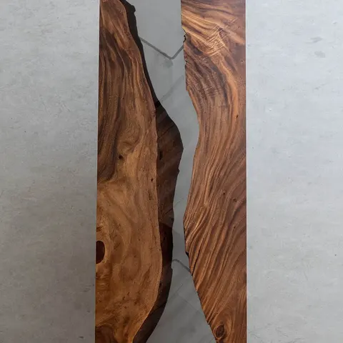 Plateau de table rivière Ouvèze, résine transparente — plateaux epoxy
