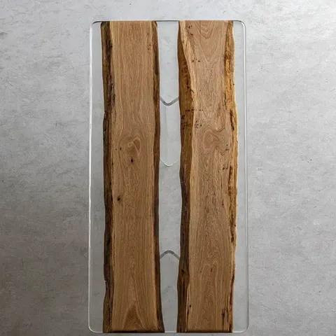 Plateau de table rivière Saône, résine transparente — plateaux epoxy