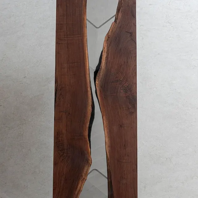 Plateau de table rivière Siagne, résine transparente — plateaux epoxy
