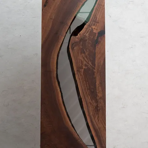Plateau de table rivière Verdon, résine transparente — plateaux epoxy