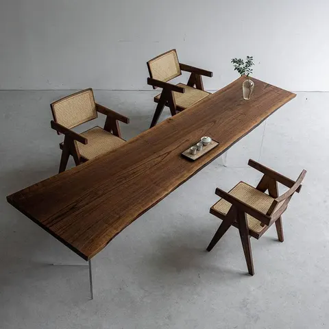 Table à manger en bois massif Cèze teinte noyer — tables à manger en bois massif