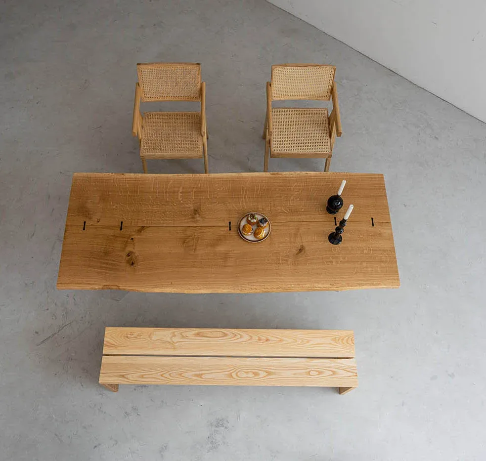 Table à manger en bois massif Gravona — ATELIER RIVIÈRE, fabrication à la commande
