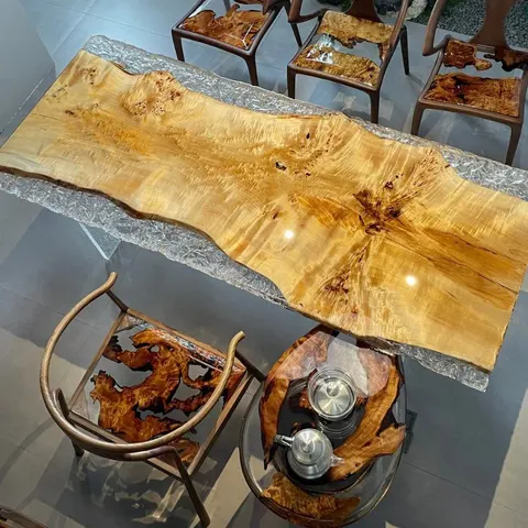 Table à manger epoxy Ill, résine transparente — tables à manger epoxy