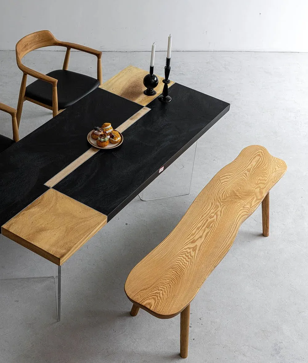 Table à manger epoxy Indre, résine noire, vue 6 sur 6